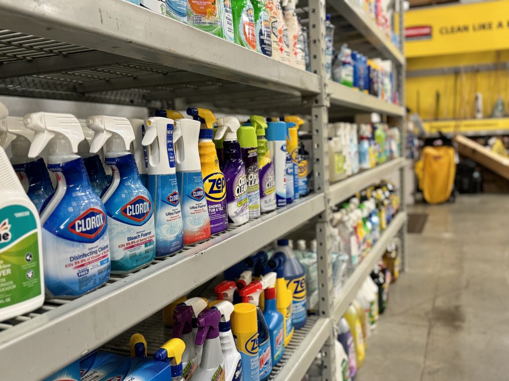 Retail Merchandising Area Cleaning services in Dallas - Specialized cleaning for retail merchandising areas, endcaps, displays, and product shelves. We clean around merchandise without disturbing displays, ensuring products shine while maintaining organized, dust-free shopping environments.